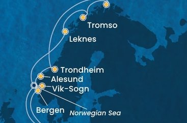 Nemecko, Nórsko, Trondheim z Hamburgu na lodi Costa Favolosa