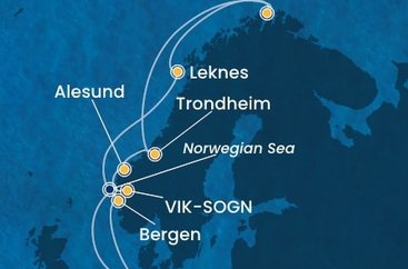Nemecko, Nórsko, Trondheim z Hamburgu na lodi Costa Favolosa