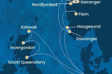 Nemecko, Nórsko, Veľká Británia z Hamburgu na lodi Costa Favolosa
