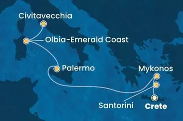 Grécko, Taliansko z Heraklionu na lodi Costa Pacifica
