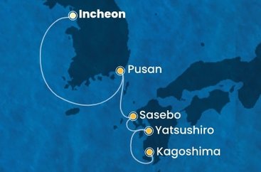 Južná Kórea, Japonsko z Incheonu (Soulu) na lodi Costa Serena