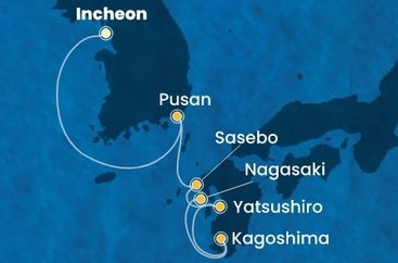 Južná Kórea, Japonsko z Incheonu (Soulu) na lodi Costa Serena