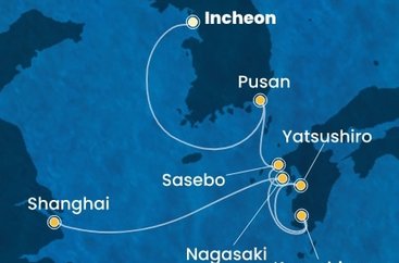 Južná Kórea, Japonsko, Čína z Incheonu (Soulu) na lodi Costa Serena