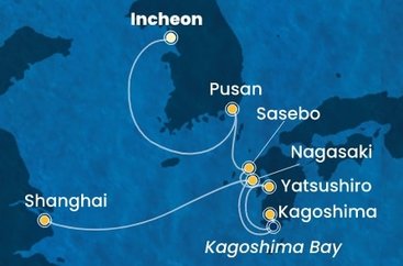 Južná Kórea, Japonsko, , Čína z Incheonu (Soulu) na lodi Costa Serena