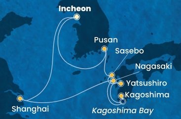 Južná Kórea, Japonsko, , Čína z Incheonu (Soulu) na lodi Costa Serena
