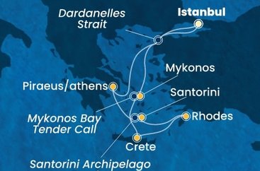 Turecko, Grécko,  z Istanbulu na lodi Costa Pacifica