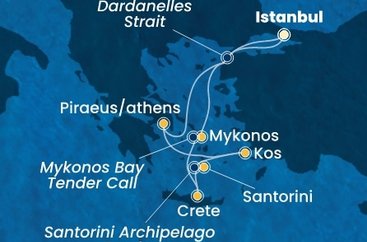 Turecko, Grécko z Istanbulu na lodi Costa Pacifica