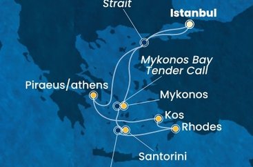 Turecko, Grécko,  z Istanbulu na lodi Costa Pacifica