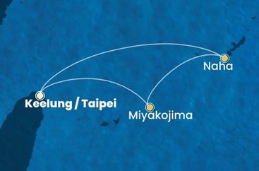 Tchaj-wan, Japonsko z Keelungu (Taipeje) na lodi Costa Serena