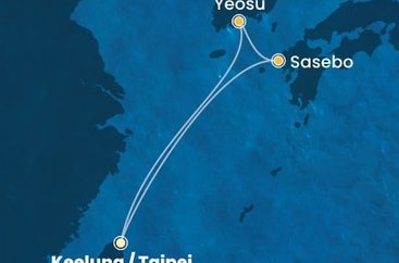 Tchaj-wan, Japonsko, Južná Kórea z Keelungu (Taipeje) na lodi Costa Serena