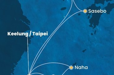 Tchaj-wan, Japonsko, Južná Kórea z Keelungu (Taipeje) na lodi Costa Serena