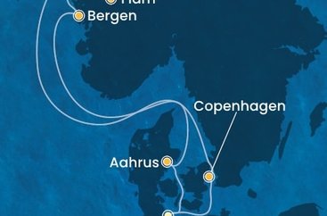 Nemecko, Dánsko, Nórsko z Kielu na lodi Costa Diadema