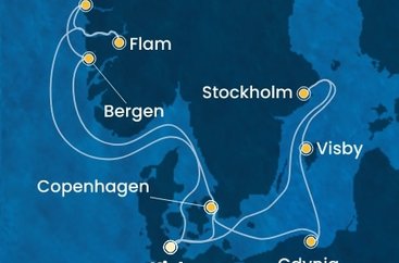 Nemecko, Dánsko, Nórsko, Poľsko, Švédsko z Kielu na lodi Costa Diadema