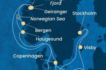 Nemecko, Dánsko, Poľsko, Švédsko, Nórsko z Kielu na lodi Costa Diadema