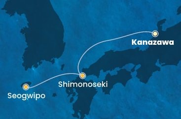 Japonsko, Južná Kórea z Kanazawy na lodi Costa Serena