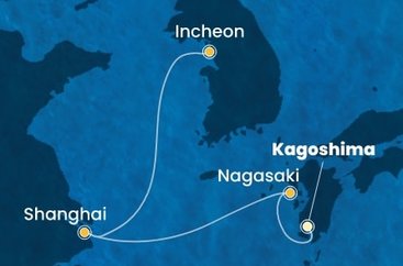 Japonsko, Čína, Južná Kórea z Kagoshimi na lodi Costa Serena