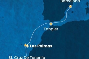 Španielsko, Maroko z Las Palmas na lodi Costa Smeralda