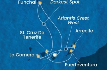 Španielsko, Portugalsko, La Gomera z Las Palmas na lodi Costa Pacifica