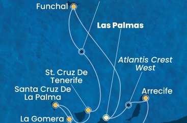 Španielsko, Portugalsko, La Gomera z Las Palmas na lodi Costa Fortuna