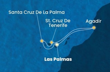 Španielsko, Maroko z Las Palmas na lodi Costa Smeralda