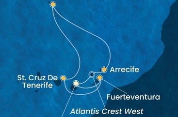 Španielsko, Portugalsko z Las Palmas na lodi Costa Smeralda