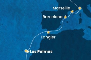 Španielsko, Maroko, Francúzsko, Taliansko z Las Palmas na lodi Costa Smeralda