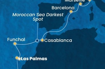 Španielsko, Portugalsko, , Maroko, Francúzsko, Taliansko z Las Palmas na lodi Costa Fortuna