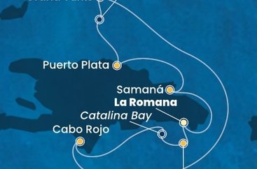 Dominikánska republika, Veľká Británia z La Romany na lodi Costa Fascinosa