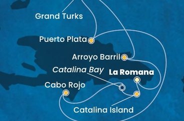 Dominikánska republika, Veľká Británia,  z La Romany na lodi Costa Fascinosa