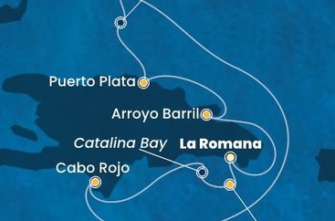 Dominikánska republika, Veľká Británia,  z La Romany na lodi Costa Fascinosa