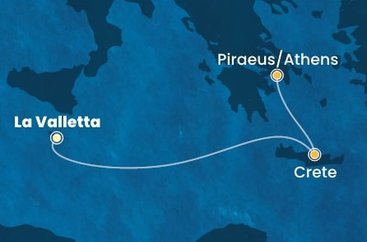 Malta, Grécko z Valletty na lodi Costa Fortuna