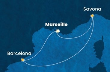 Francúzsko, Taliansko, Španielsko z Marseille na lodi Costa Serena
