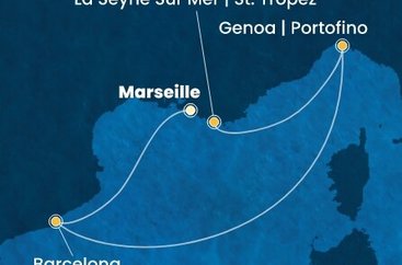 Francúzsko, Španielsko, Taliansko z Marseille na lodi Costa Fascinosa