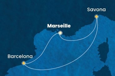 Francúzsko, Taliansko, Španielsko z Marseille na lodi Costa Fascinosa