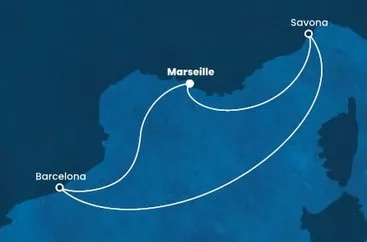 Francúzsko, Taliansko, Španielsko z Marseille na lodi Costa Diadema