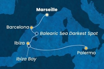 Francúzsko, Španielsko, Taliansko z Marseille na lodi Costa Smeralda
