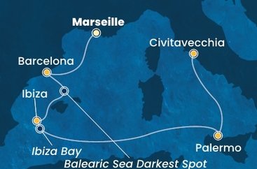 Francúzsko, Španielsko, Taliansko z Marseille na lodi Costa Smeralda