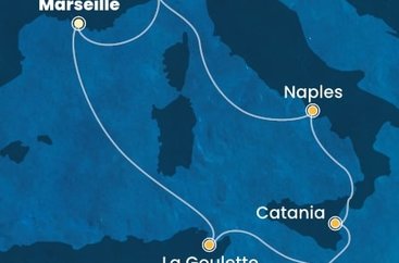 Francúzsko, Tunisko, Malta, Taliansko z Marseille na lodi Costa Fascinosa