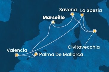 Francúzsko, Španielsko, Taliansko z Marseille na lodi Costa Pacifica