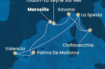 Francúzsko, Španielsko, Taliansko z Marseille na lodi Costa Pacifica