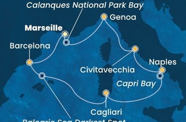 Francúzsko, Španielsko, Taliansko z Marseille na lodi Costa Smeralda