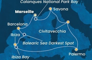 Francúzsko, Španielsko, Taliansko z Marseille na lodi Costa Smeralda