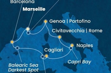 Francúzsko, Španielsko, Taliansko z Marseille na lodi Costa Smeralda