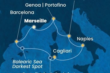 Francúzsko, Španielsko, Taliansko z Marseille na lodi Costa Smeralda