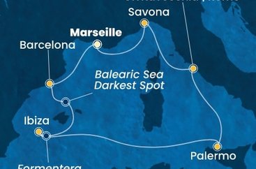 Francúzsko, Španielsko, Taliansko z Marseille na lodi Costa Toscana