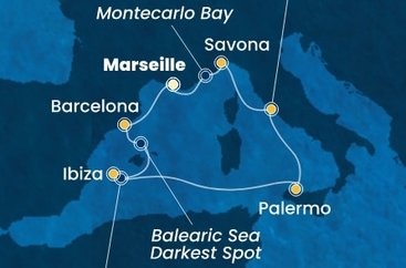 Francúzsko, Španielsko, Taliansko z Marseille na lodi Costa Toscana