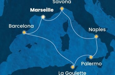 Francúzsko, Taliansko, Tunisko, Španielsko z Marseille na lodi Costa Pacifica