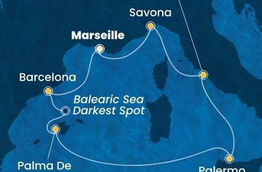 Francúzsko, Španielsko, Taliansko z Marseille na lodi Costa Toscana