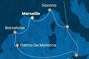 Francúzsko, Španielsko, Taliansko z Marseille na lodi Costa Toscana