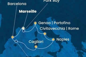 Francúzsko, Španielsko, Taliansko z Marseille na lodi Costa Toscana